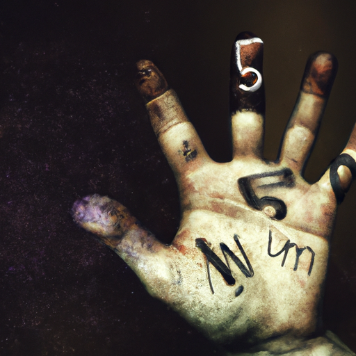 תמונה של יד שעליה כתובים מספרים שונים, המייצגים נומרולוגיה.
